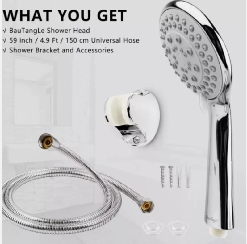 Chrome Shower Head And Hose Set Replacement For Grohe Mira Triton Aqualisa UK - Image 2